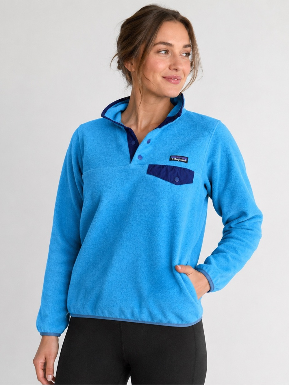 Patagonia Synchilla Fleece Snap T Pullover Sweater XS Lightweight Blue Women’s